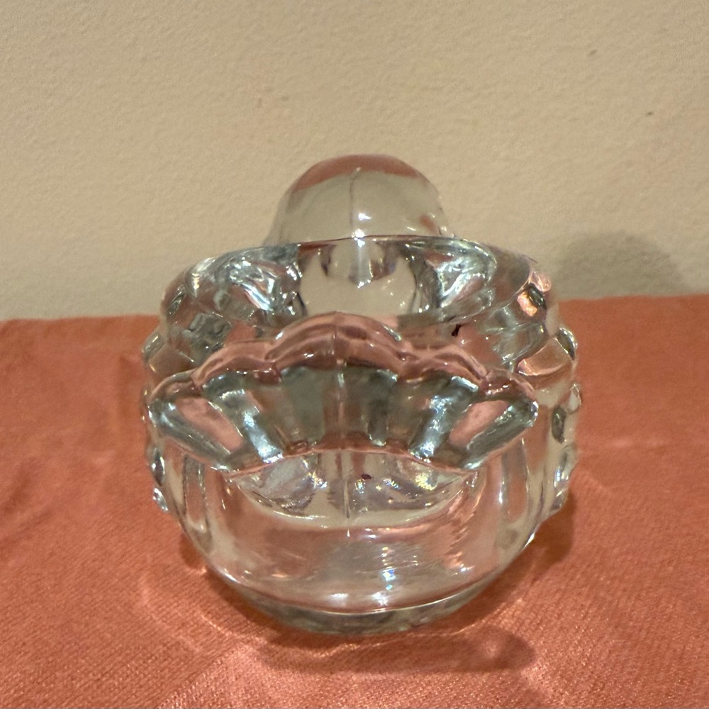 Indiana Glass Co Clear Lead Crystal Bird Tea Light/Votive Candle Holder 1980s - Picture 4 of 7